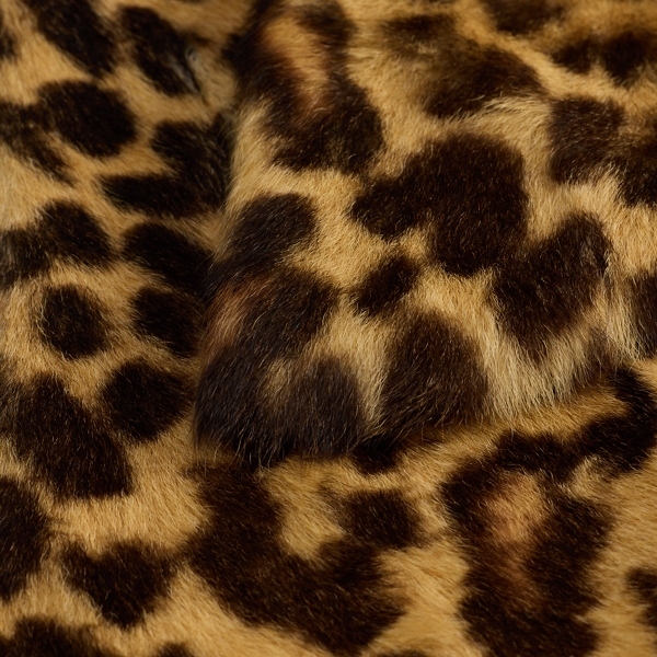 Tan Multi Leopard-Print Haircalf Scarf Ralph Lauren Collection 4