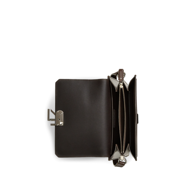 Ralph Lauren Collection RL 888 박스 카프스킨 크로스바디 모카 5