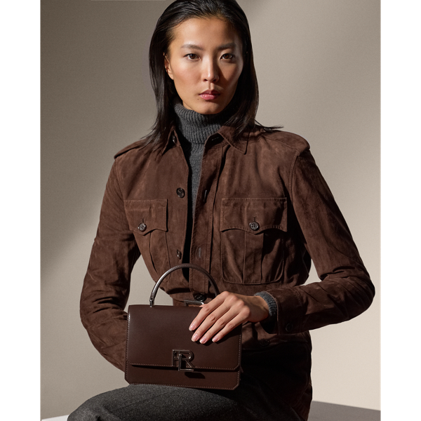 Ralph Lauren Collection RL 888 박스 카프스킨 탑 핸들 모카 7