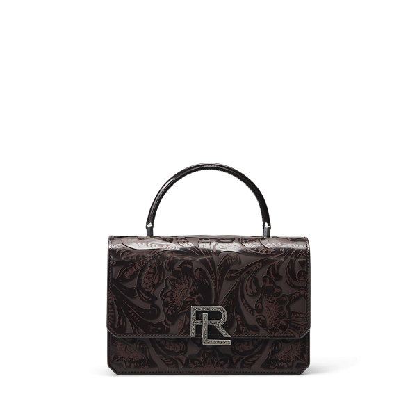 Mocha RL 888 Tooled Calfskin Top Handle Ralph Lauren Collection 1