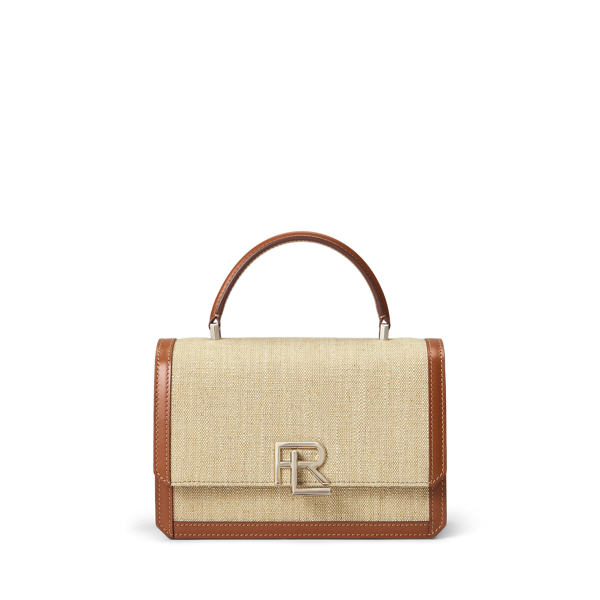 RL 888 Calfskin-Trim Woven Top Handle