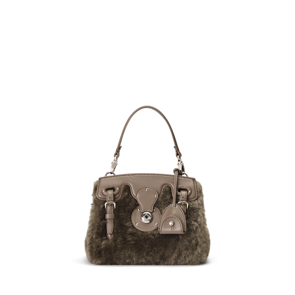 Dark Taupe Soft Ricky 18 Shearling & Calfskin Bag Ralph Lauren Collection 1