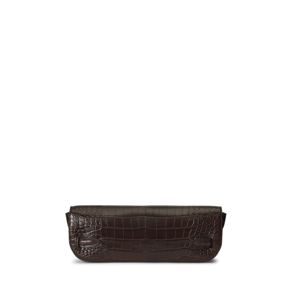 Clutch Welington en alligator Ralph Lauren Collection en Brun RL 4
