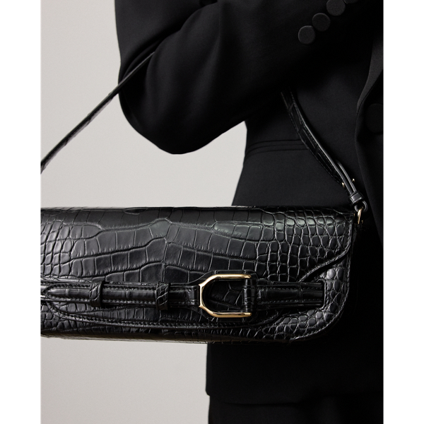 Black Welington Alligator Clutch Ralph Lauren Collection 9