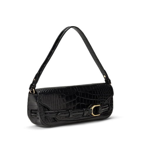 Женский клатч Ralph Lauren Welington Alligator Clutch, цвет: Чёрный