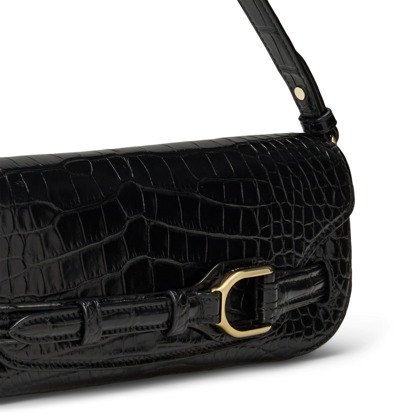 Женский клатч Ralph Lauren Welington Alligator Clutch, цвет: Чёрный — фото 4
