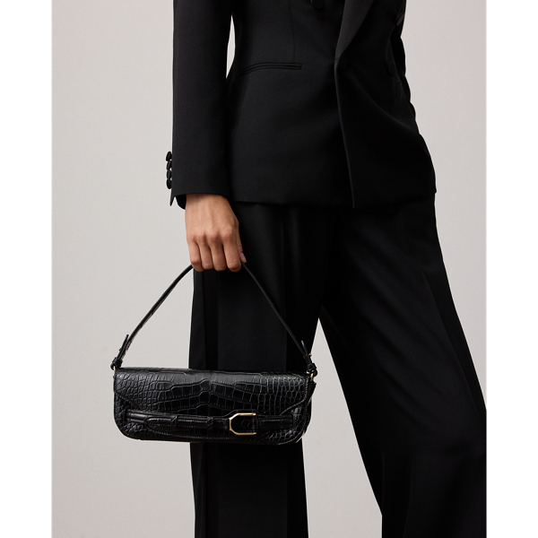 Black Welington Alligator Clutch Ralph Lauren Collection 7