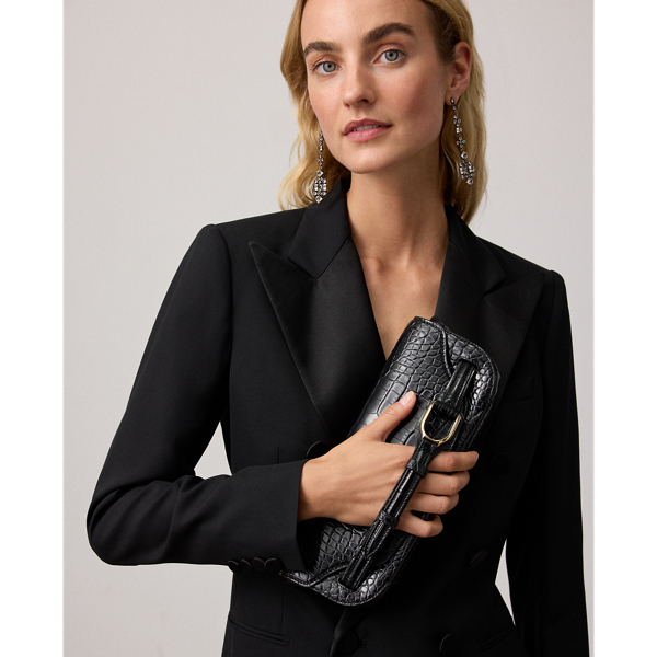 Black Welington Alligator Clutch Ralph Lauren Collection 8