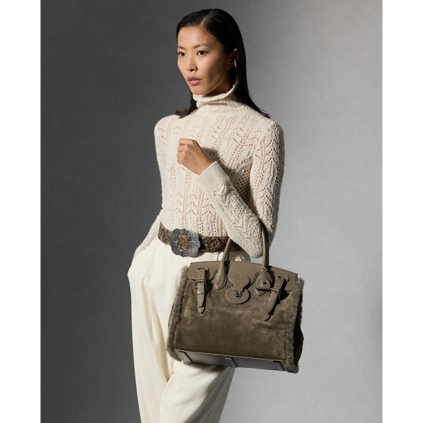 Soft Ricky 33 Calf Suede Shearling Bag