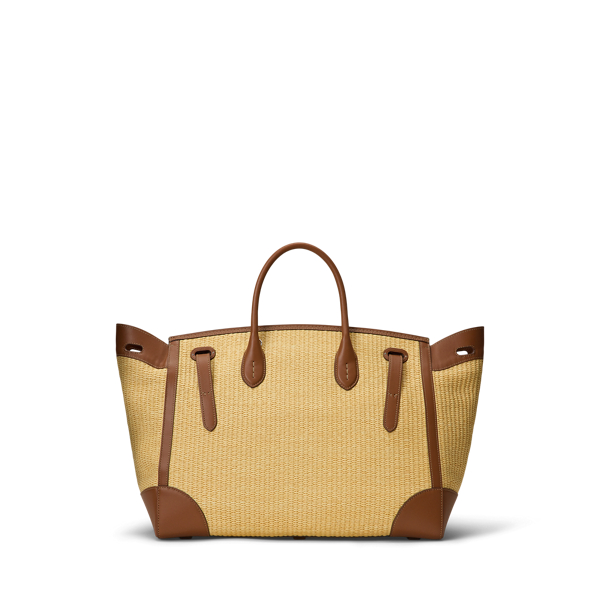 Beige/RL Gold Soft Ricky 40 Braided Raffia Bag Ralph Lauren Collection 4