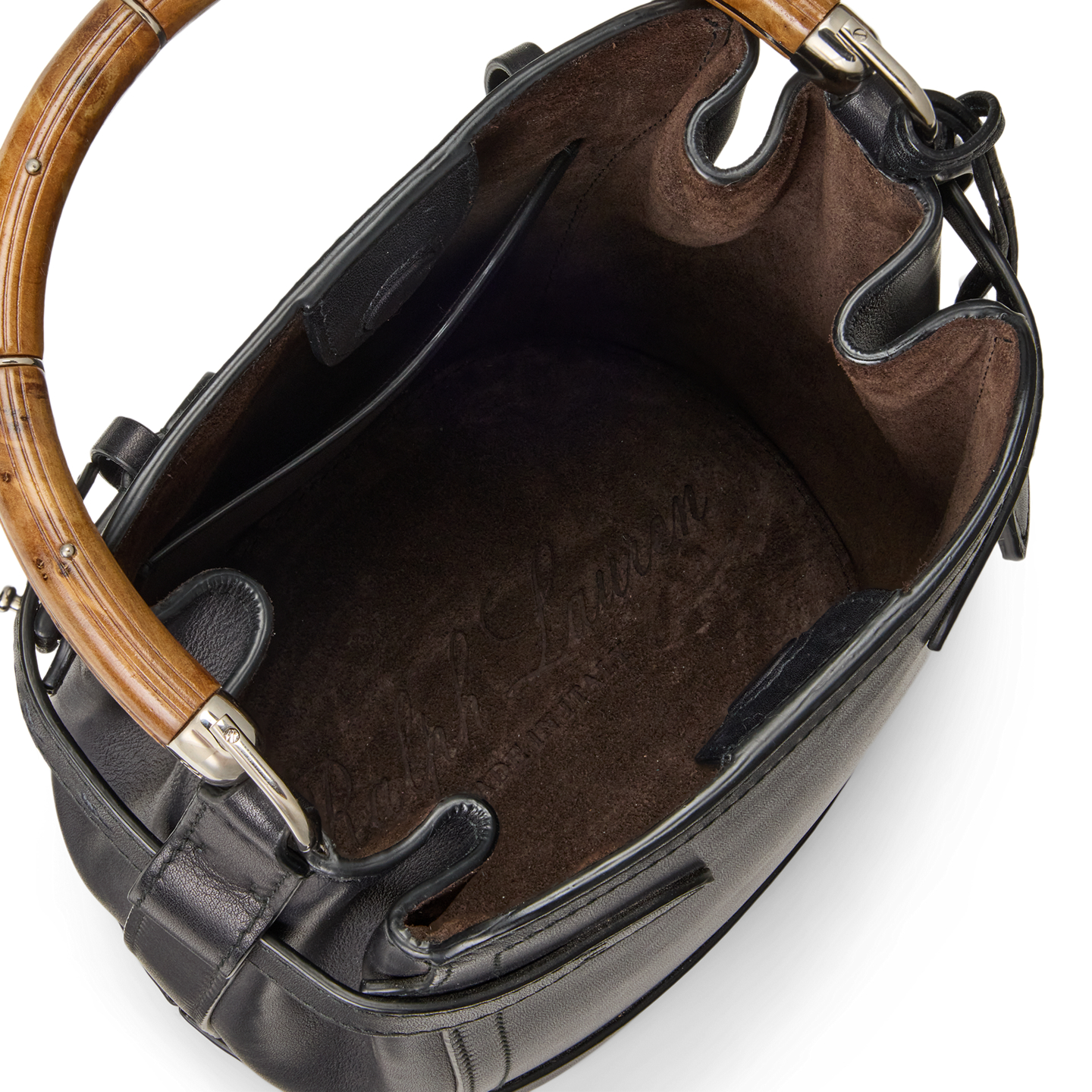 Женская сумка Ralph Lauren The Ralph Calfskin Small Bucket, цвет: Чёрный — фото 3