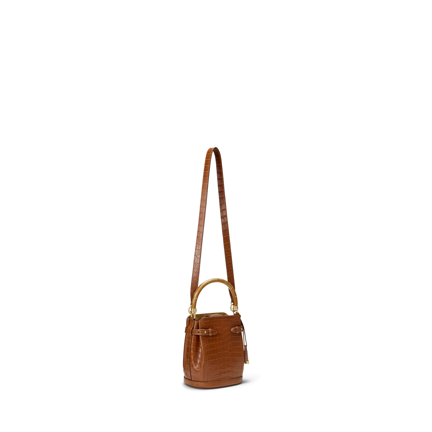 Женская сумка Ralph Lauren The Ralph Alligator Small Bucket, цвет: Медовый — фото 1