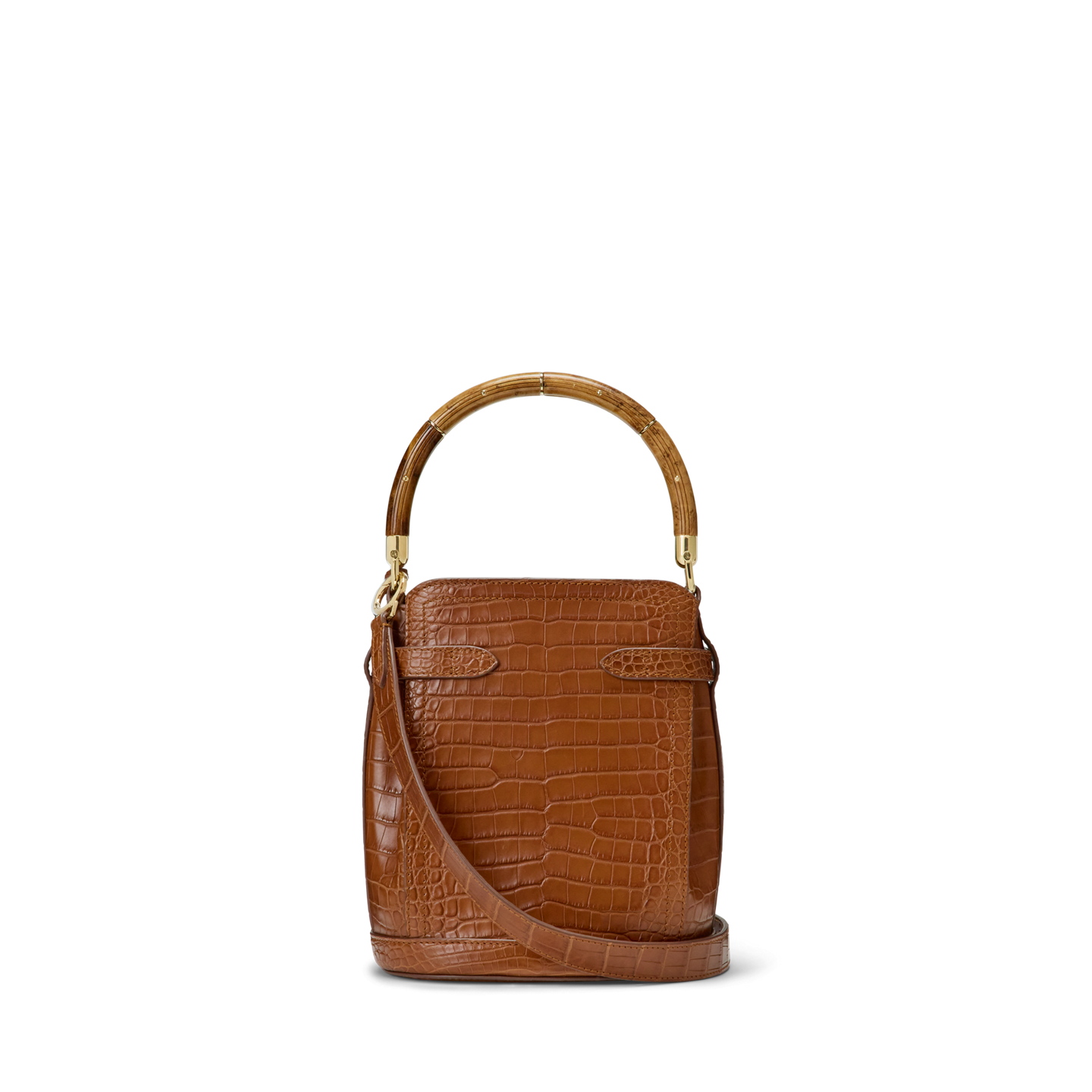 Женская сумка Ralph Lauren The Ralph Alligator Small Bucket, цвет: Медовый — фото 2