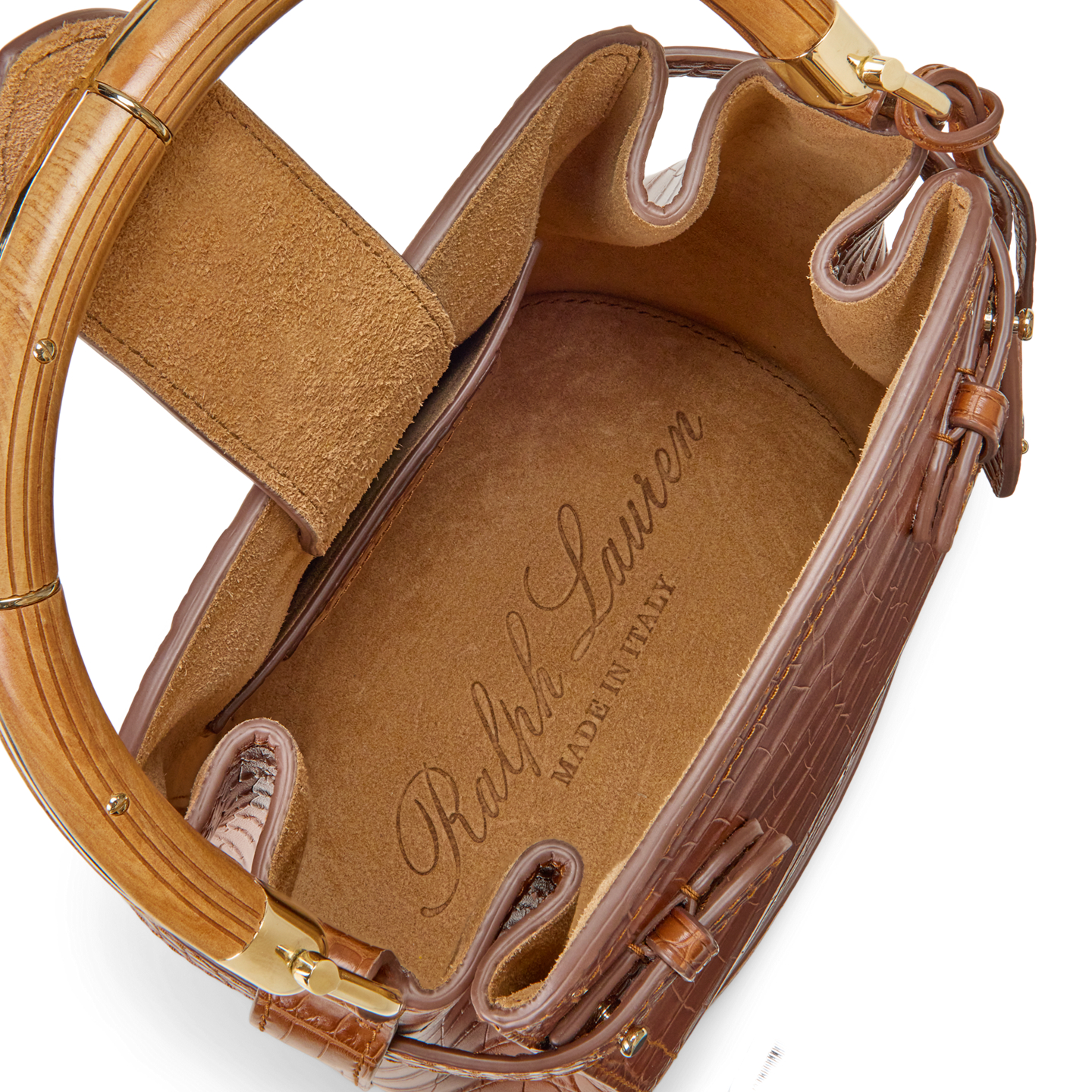 Женская сумка Ralph Lauren The Ralph Alligator Small Bucket, цвет: Медовый — фото 3