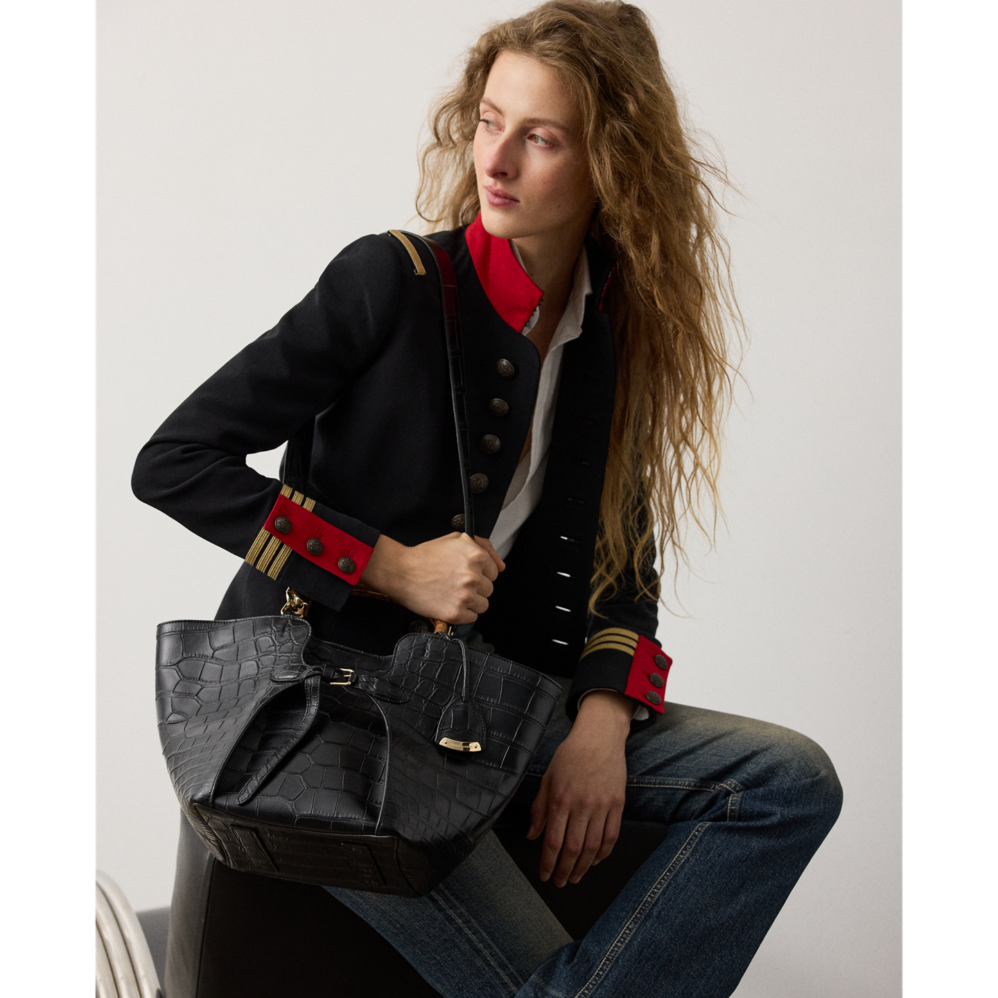 Женская сумка Ralph Lauren The Ralph Alligator Tote, цвет: Чёрный — фото 5