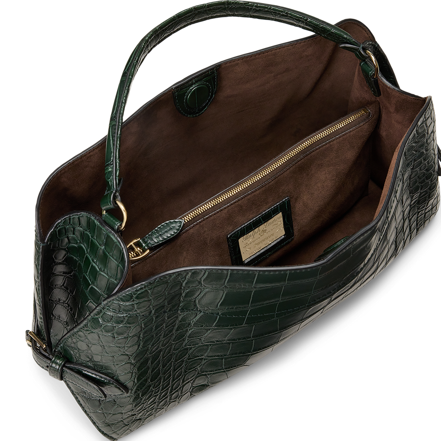 Женская сумка Ralph Lauren The Ralph Alligator Shoulder, цвет: Зелёный — фото 3