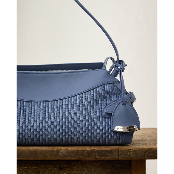 【日本完売カラー】RALPH LAUREN ラフィア スモールショルダー Polo ID ラフィア スモール ショルダー バッグ | ラルフ