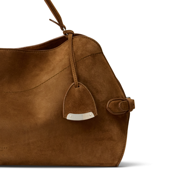 Ralph Lauren スエードショルダーバック　ベージュ Polo ID スエード ミニ ショルダー バッグ | ポロ ラルフ