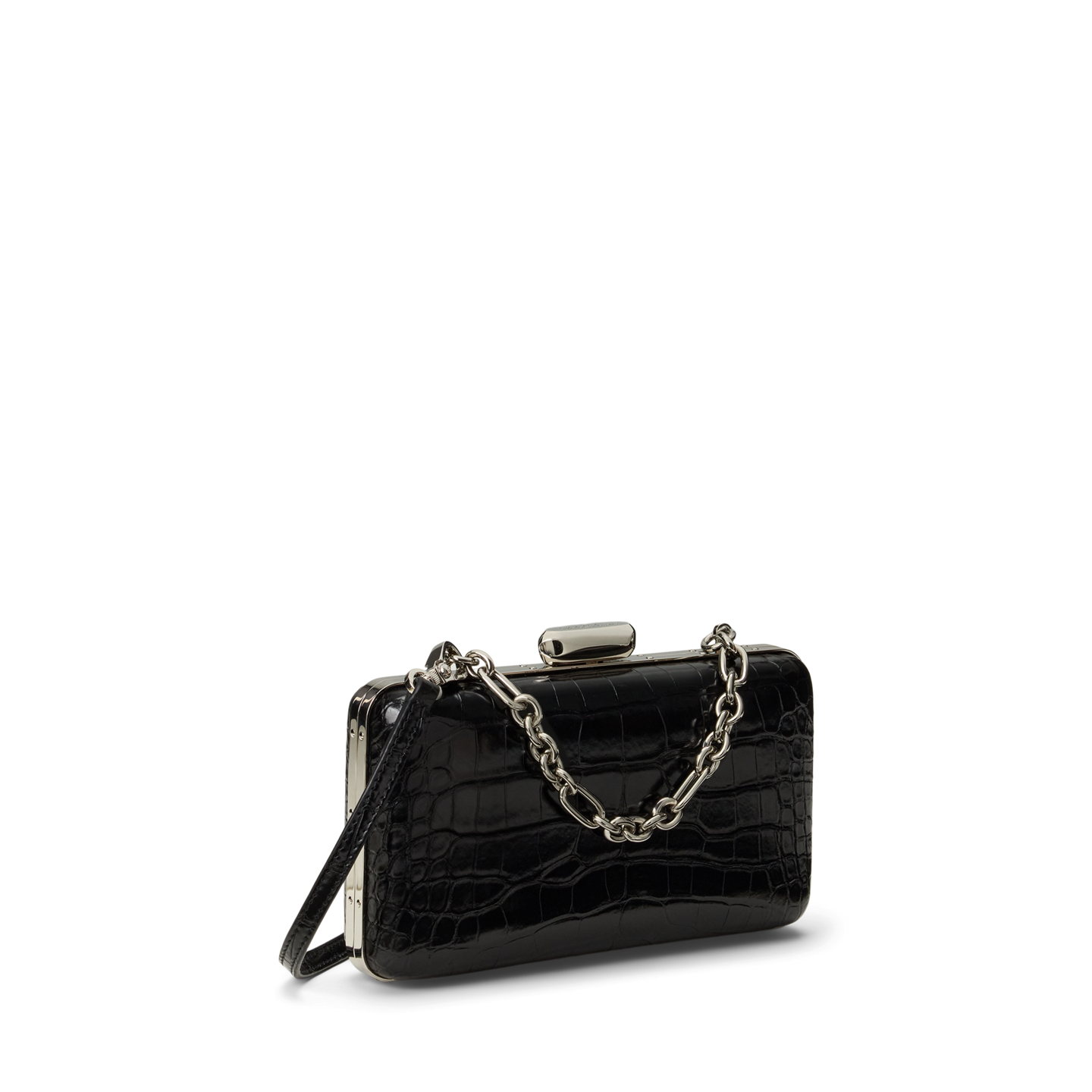Женский клатч Ralph Lauren Evening Clutch in Alligator, цвет: Чёрный — фото 1