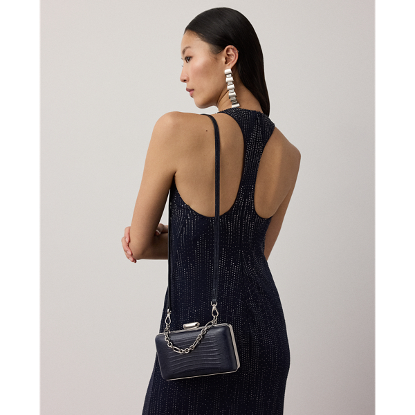 Lux Navy Evening Clutch in Tegu Lizard Ralph Lauren Collection 9