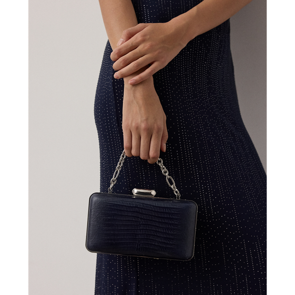 Lux Navy Evening Clutch in Tegu Lizard Ralph Lauren Collection 8