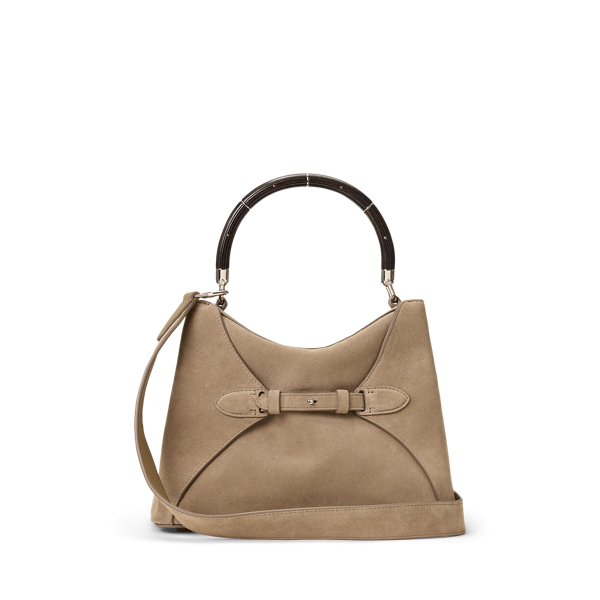 Taupe The Ralph Calf-Suede Top Handle Ralph Lauren Collection 4