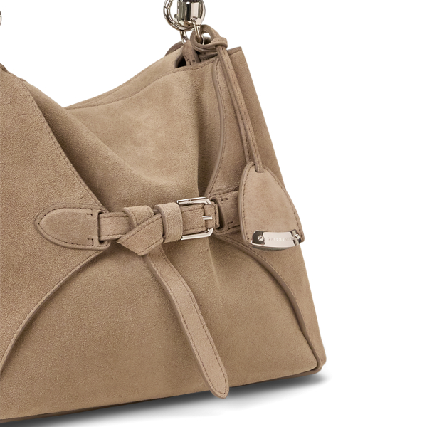 Taupe The Ralph Calf-Suede Top Handle Ralph Lauren Collection 6