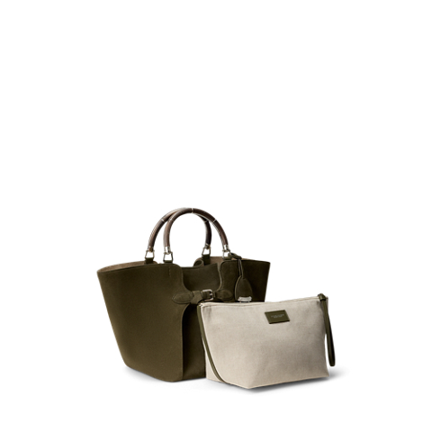 Женская сумка Ralph Lauren The Ralph Calf-Suede Tote, цвет: Тёмный серо-коричневый