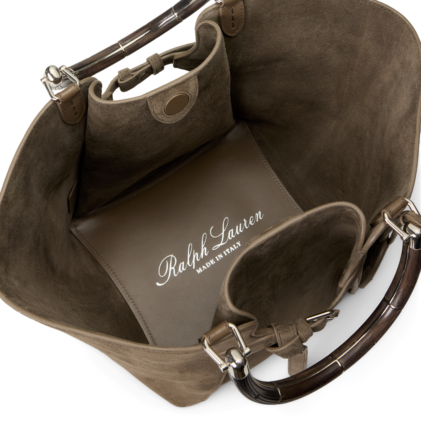 Женская сумка Ralph Lauren The Ralph Calf-Suede Tote, цвет: Тёмный серо-коричневый — фото 3