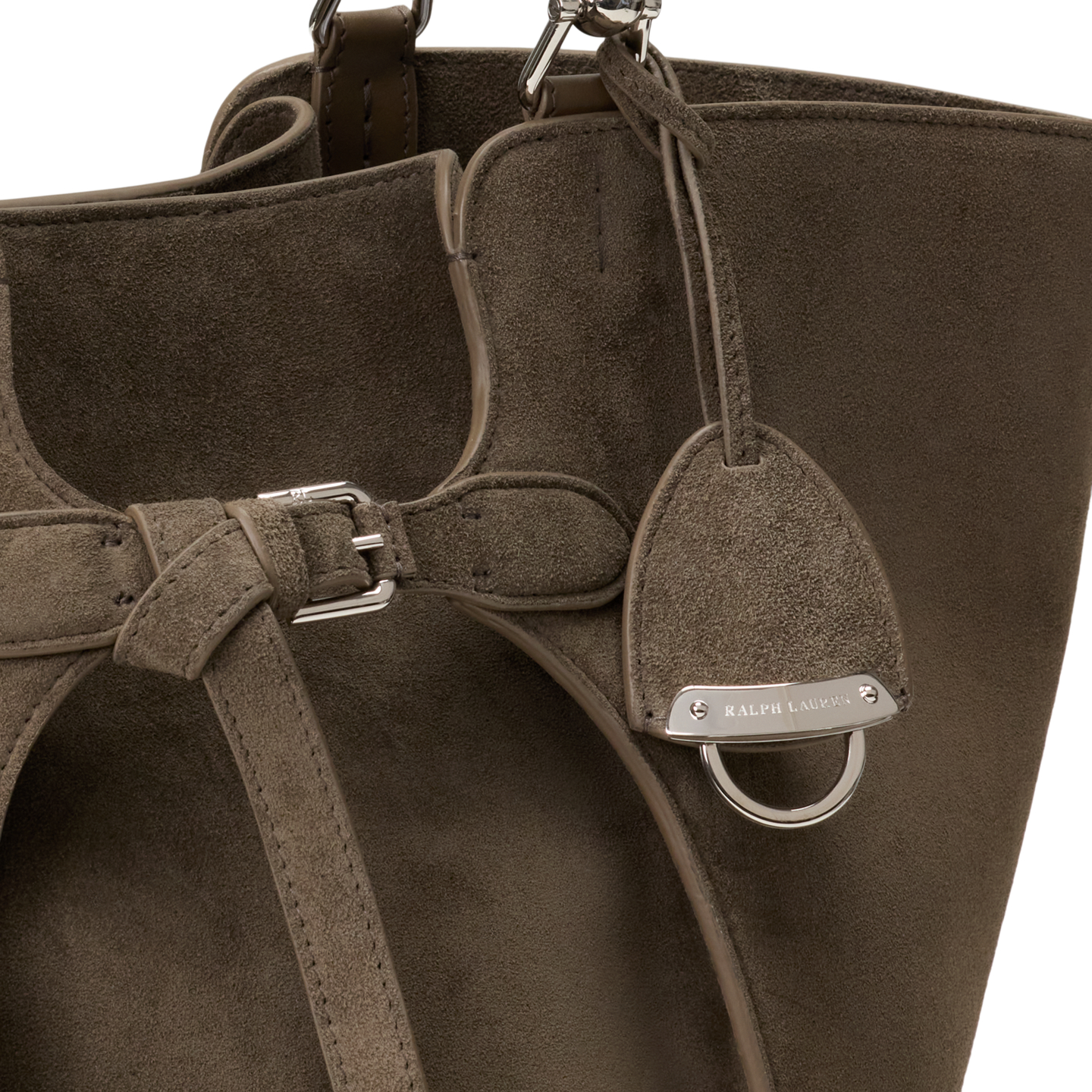 Женская сумка Ralph Lauren The Ralph Calf-Suede Tote, цвет: Тёмный серо-коричневый — фото 4