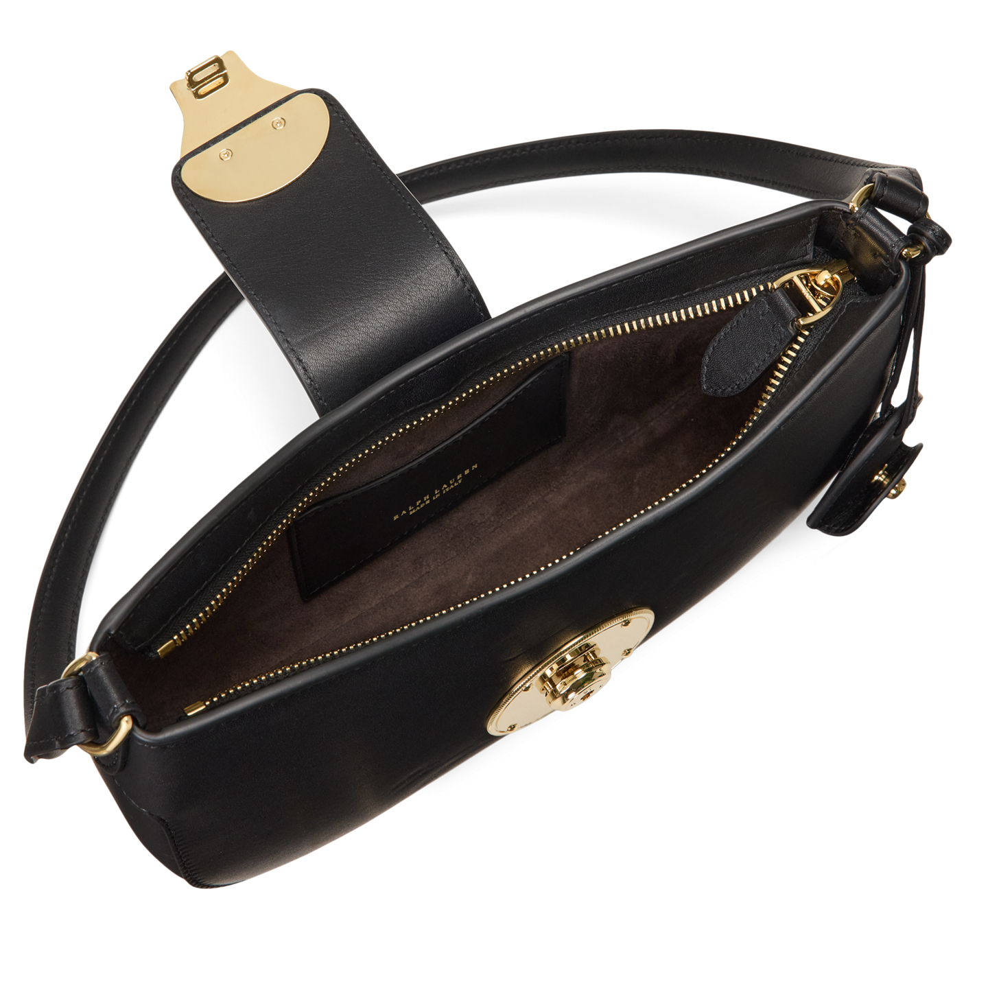 Женская сумка Ralph Lauren Ricky Calfskin Small Shoulder, цвет: Чёрный — фото 2