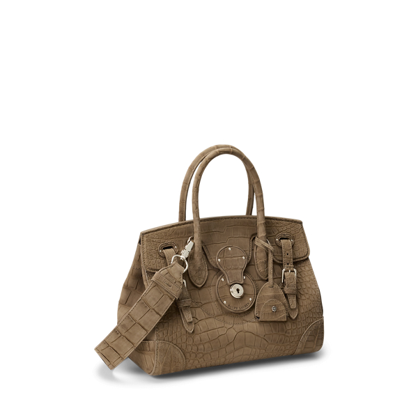 Dark Taupe Soft Ricky 27 Nubuck Alligator Bag Ralph Lauren Collection 3