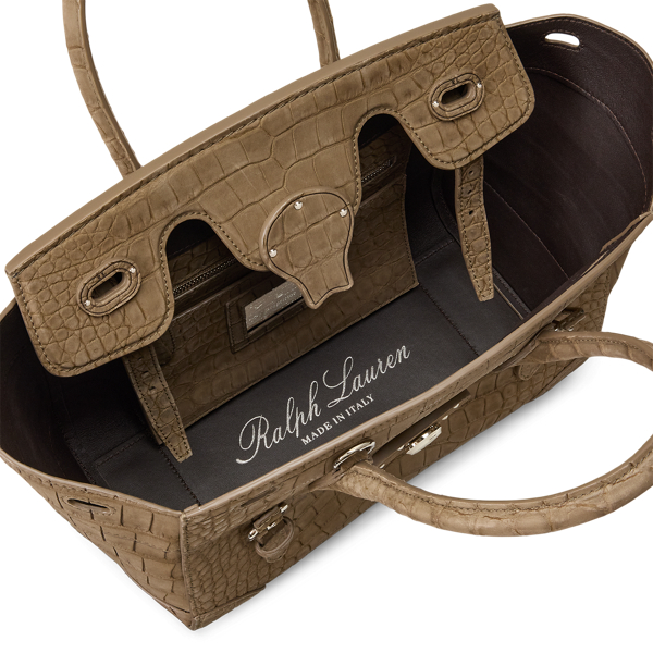 Dark Taupe Soft Ricky 27 Nubuck Alligator Bag Ralph Lauren Collection 5