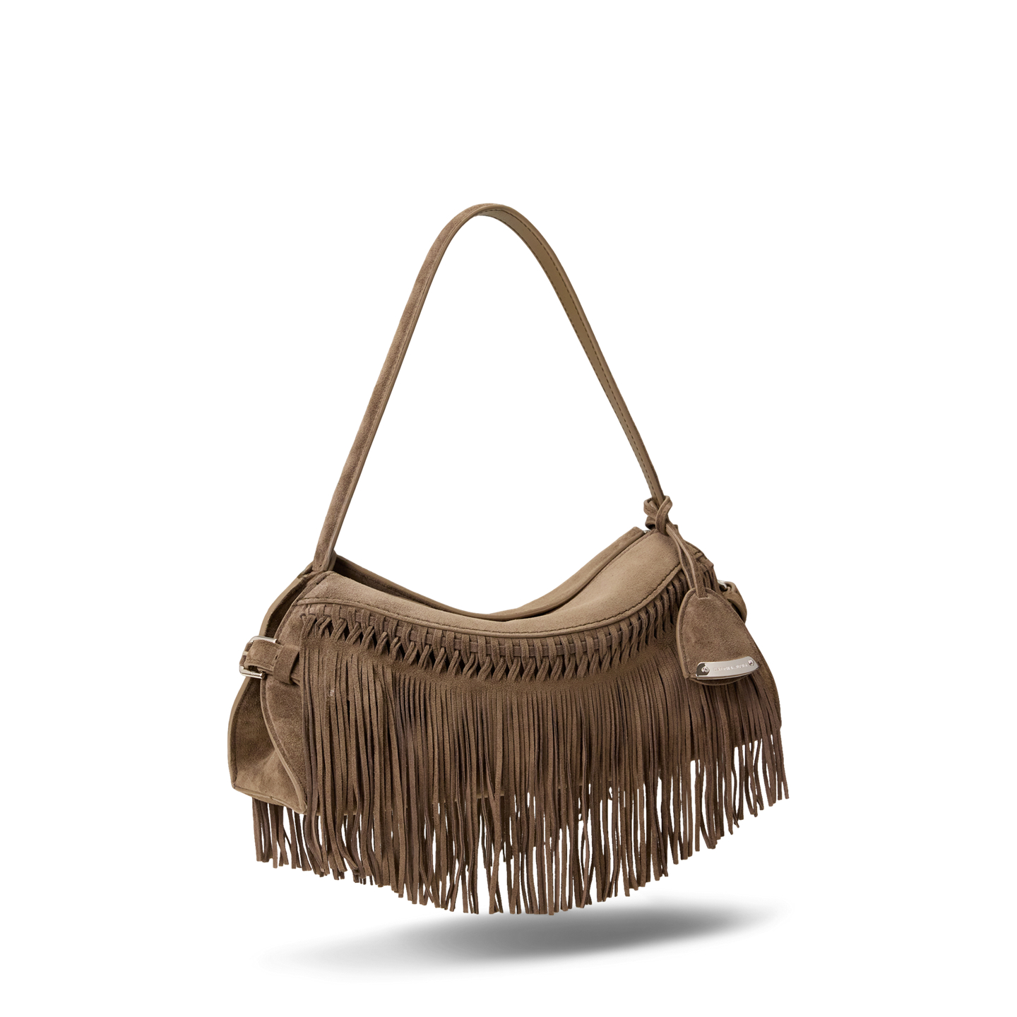 Женская сумка Ralph Lauren The Ralph Calf-Suede Small Shoulder, цвет: Тёмный серо-коричневый — фото 1