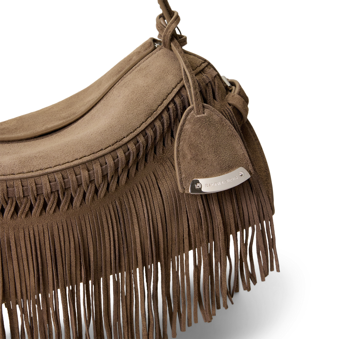 Женская сумка Ralph Lauren The Ralph Calf-Suede Small Shoulder, цвет: Тёмный серо-коричневый — фото 3