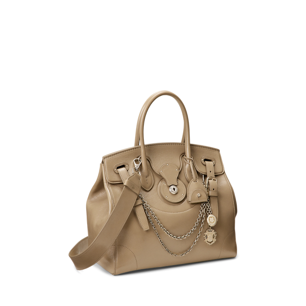 Taupe Extra-Soft Ricky 33 Washed Leather Bag Ralph Lauren Collection 3