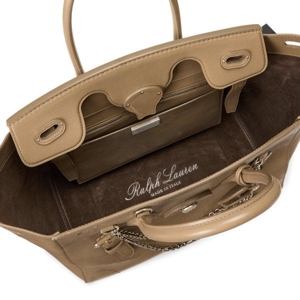 Taupe Extra-Soft Ricky 33 Washed Leather Bag Ralph Lauren Collection 5