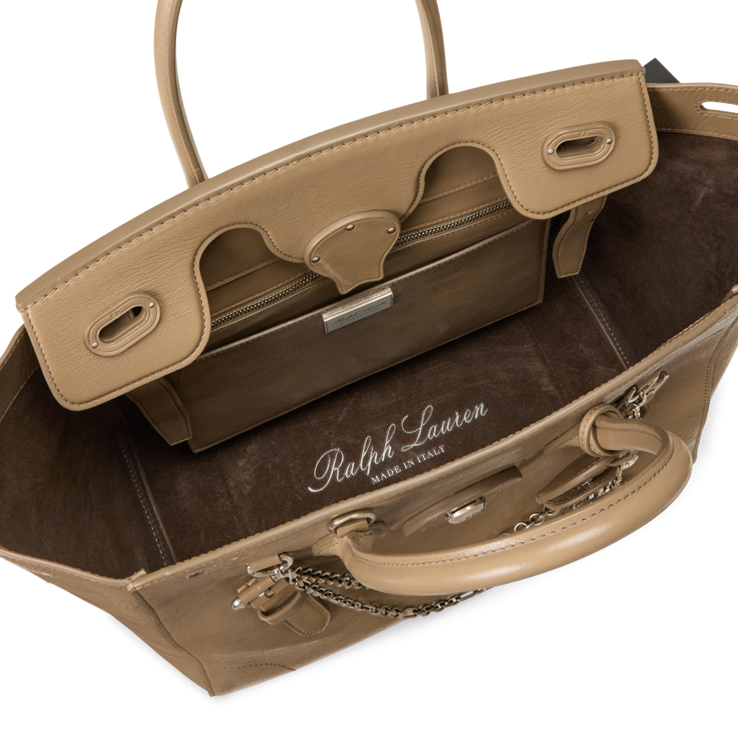 Женская сумка Ralph Lauren Extra-Soft Ricky 33 Washed Leather, цвет: Серо-коричневый — фото 3