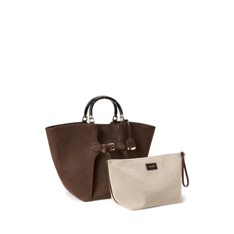 Женская сумка Ralph Lauren The Ralph Nubuck Pebbled Large Tote, цвет: Светло-коричневый