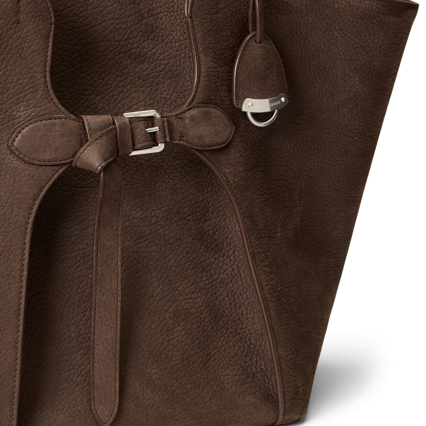 Женская сумка Ralph Lauren The Ralph Nubuck Pebbled Large Tote, цвет: Светло-коричневый — фото 4