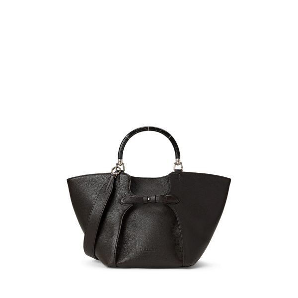 Chocolate The Ralph Chain-Trim Goatskin Tote Ralph Lauren Collection 4