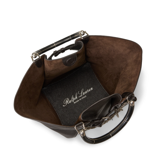 Chocolate The Ralph Chain-Trim Goatskin Tote Ralph Lauren Collection 5