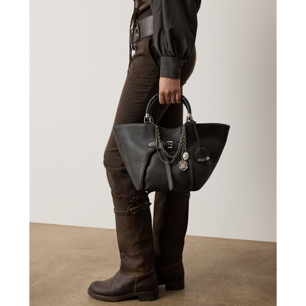 Chocolate The Ralph Chain-Trim Goatskin Tote Ralph Lauren Collection 7