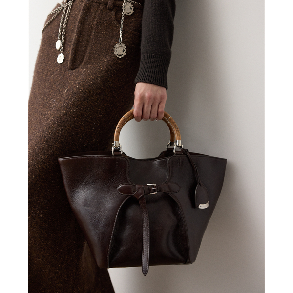 Luggage Brown The Ralph Washed Leather Tote Ralph Lauren Collection 7