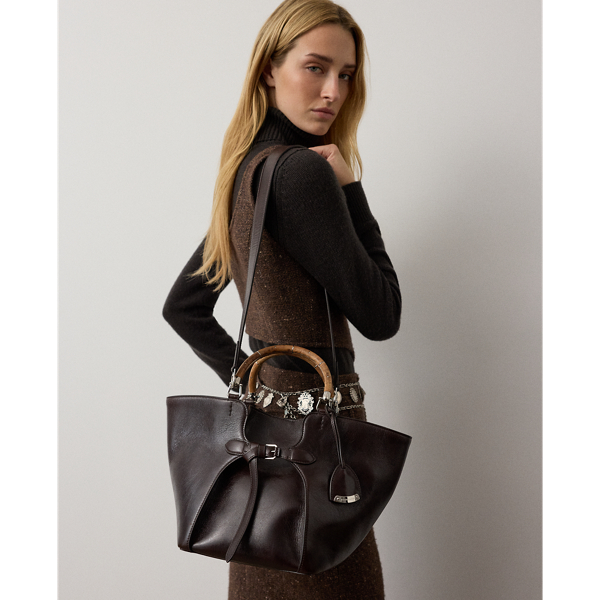Luggage Brown The Ralph Washed Leather Tote Ralph Lauren Collection 8