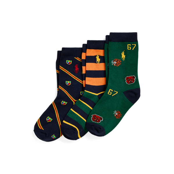 Assorted Striped Crew Sock 3-Pack Boys 2-7 1