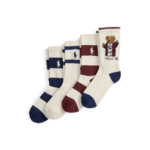 Носки Bear для детей, средней высоты, 4 шт. — Ralph Lauren, цвет: Разноцветный