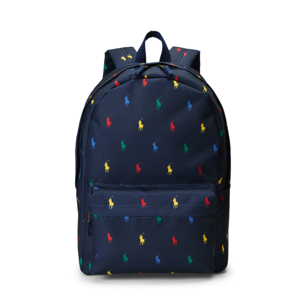 Ralph Lauren Boy s Allover Pony Backpack One Size in Newport Navy