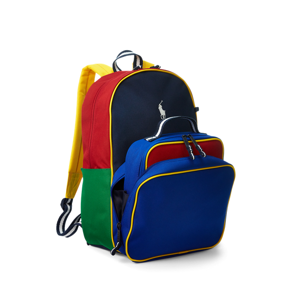 Color Blocked Backpack Lunch Tote Set