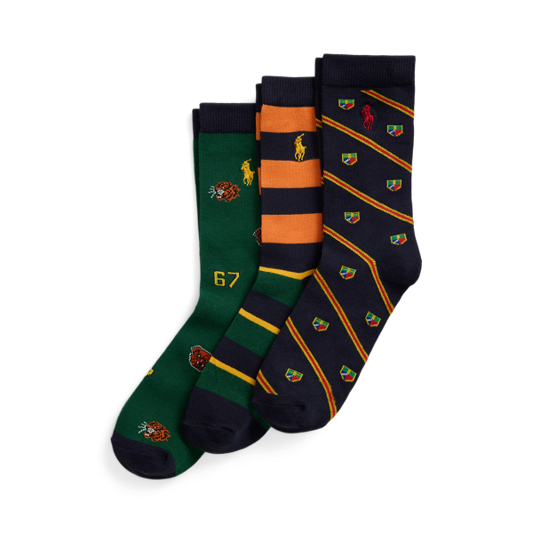 Assorted Striped Crew Sock 3-Pack Boys 8-20 1